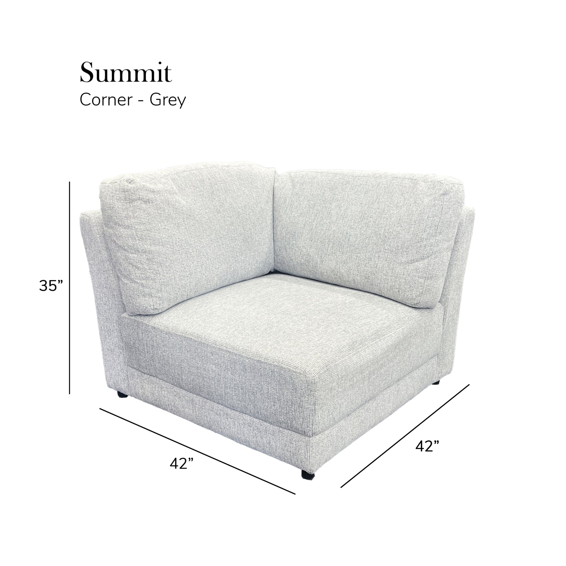 Summit Grey Modular Sectional 3 Seat Configuration Grey Wood Polyester 3 Seat