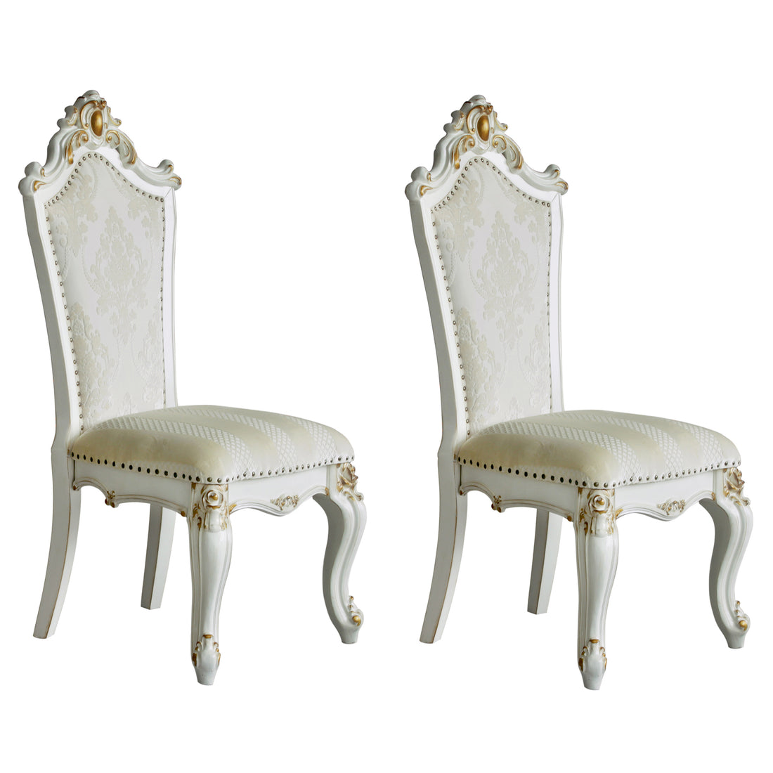 Butterscotch And Antique Pearl Side Chairs Set Of 2 Solid Brown White Dining Room Foam Rectangular Traditional Side Chair Rubberwood Tufted Back Set Of 2 Wood Fabric