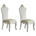Butterscotch And Antique Pearl Side Chairs Set Of 2 Solid Brown White Dining Room Foam Rectangular Traditional Side Chair Rubberwood Tufted Back Set Of 2 Wood Fabric