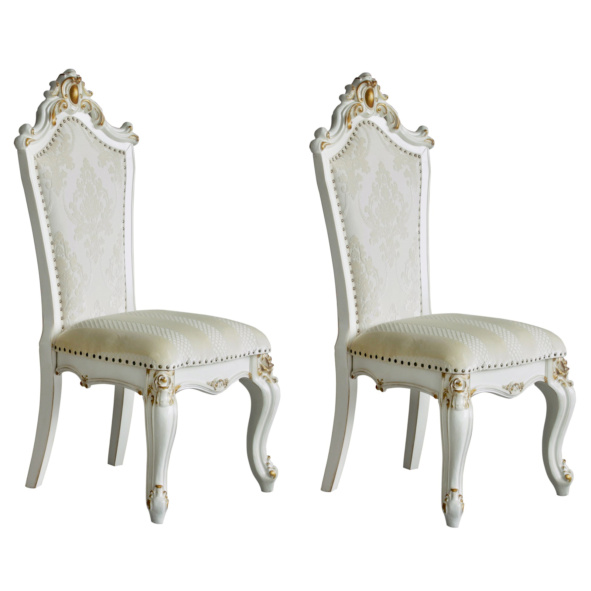 Butterscotch And Antique Pearl Side Chairs Set Of 2 Solid Brown White Dining Room Foam Rectangular Traditional Side Chair Rubberwood Tufted Back Set Of 2 Wood Fabric