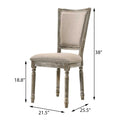 Beige And Reclaimed Grey Padded Seat Side Chairs Set Of 2 Solid Beige Grey Dining Room Foam Rectangular Rustic Side Chair Rubberwood Solid Back Set Of 2 Wood Fabric