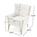 Accent Chair Almond Modern Foam Wood Fabric 1 Seat