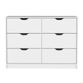Basilea 4 Drawers Dresser, 2 Cabinets White White Bedroom Modern Particle Board Particle Board