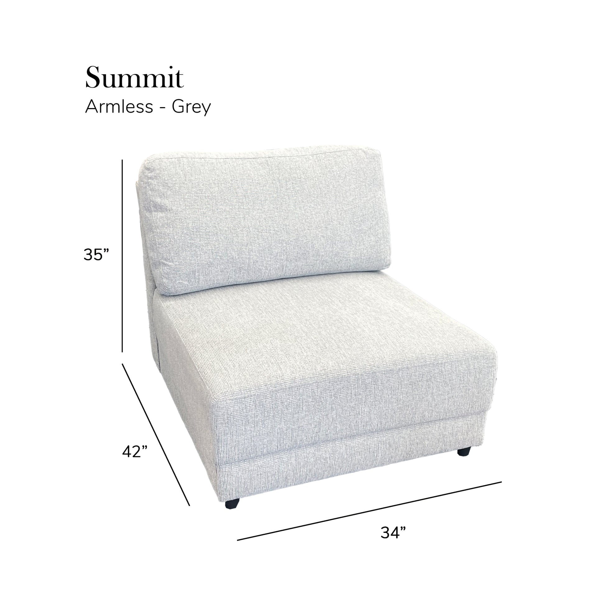 Summit Grey Modular Sectional 3 Seat Configuration Grey Wood Polyester 3 Seat