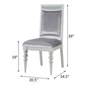 Grey And Platinum Upholstered Side Chairs Set Of 2 Solid Grey Silver Foam Rectangular Glam Side Chair Poplar Solid Back Set Of 2 Wood Fabric