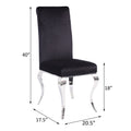 Black And Chrome Tight Back Side Chairs Set Of 2 Solid Black And Silver Dining Room Foam Rectangular Modern Side Chair Solid Back Set Of 2 Wood Fabric