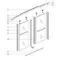 56 To 60In. W X 65'' H Frameless Double Sliding Tub Door, Bypass Tub Door Clear Glass Soft Closing In Chrome 23D02 T60C Chrome Stainless Steel Tempered Glass