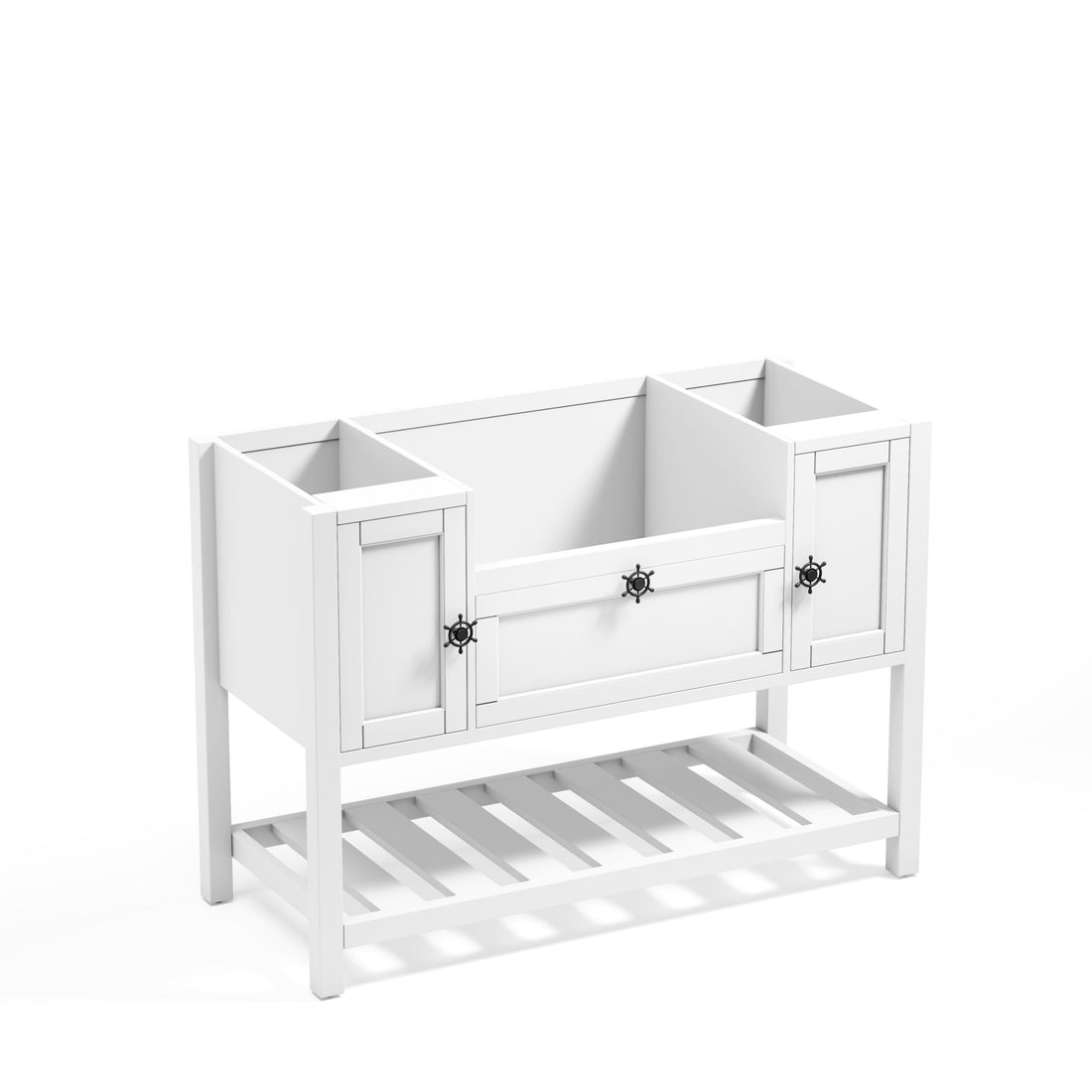 Solid Wood Bathroom Vanities Without Tops 47 In. W X 20 In. D X 33.6 In. H Bath Vanity In White White Solid Wood