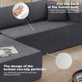 L Shape Modular Sectional Living Room Sofa Set Upholstered Sleeper Sofa For Living Room,16.53 Inch Cushion Heightening, 2 Pc Free Combination,Grey Grey Fabric 3 Seat