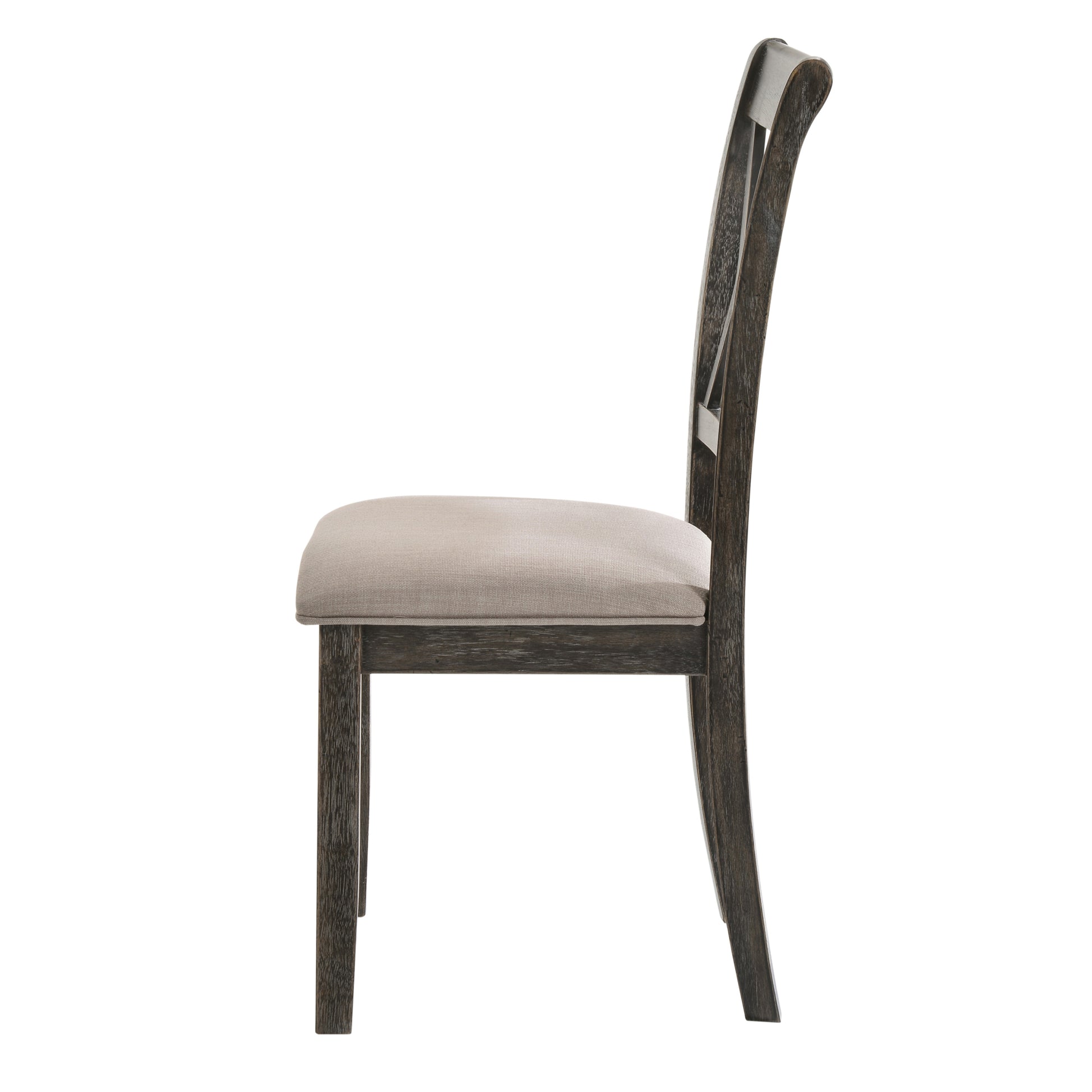 Beige And Weathered Grey Cross Back Side Chairs Set Of 2 Solid Beige Grey Dining Room Foam Rectangular Contemporary Side Chair Rubberwood Cross Back Set Of 2 Wood Fabric