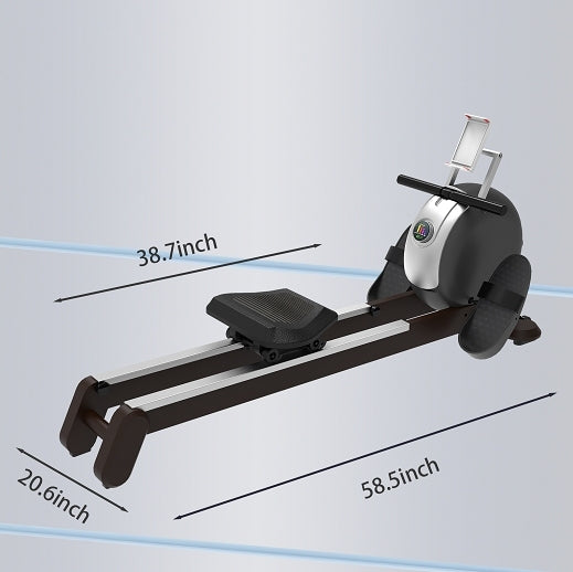 Rowing Machine Light Gray Wood Aluminium