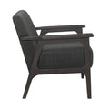 Dark Gray Fabric Upholstered Accent Chair 1Pc Solid Rubberwood Antique Gray Finish Living Room Furniture Dark Gray Primary Living Space Rubberwood Solid Wood