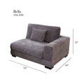 Bella Grey Corduroy Left Facing 2 Piece Sectional Grey Wood Corduroy 3 Seat