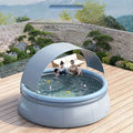 118.11In*25.98In Outdoor Inflatable Swimming Pool Aqua Grey Garden & Outdoor Pvc