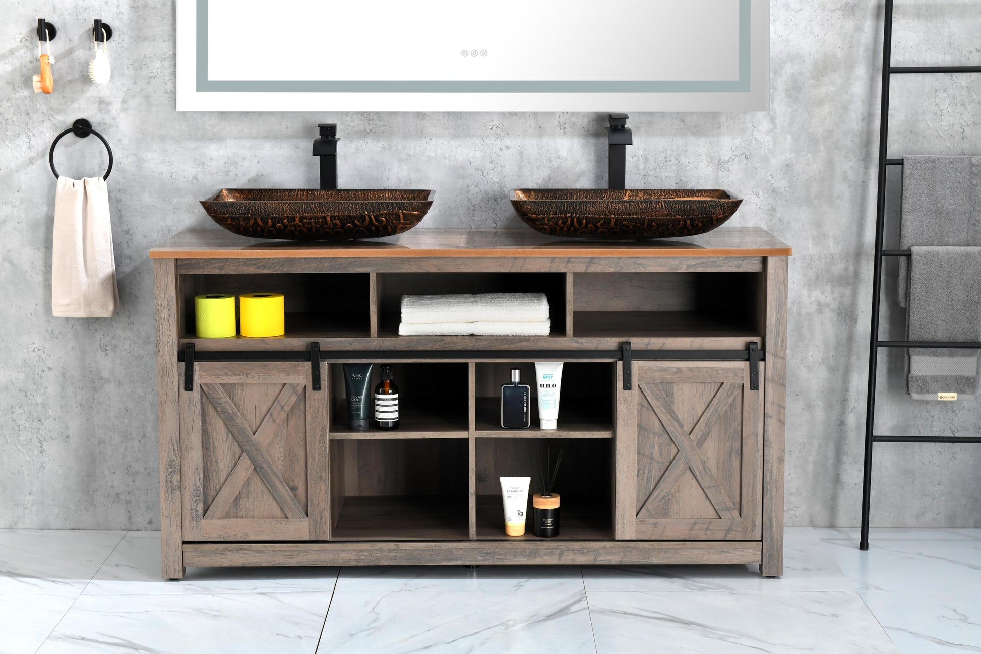 22" L 14" W 4" H Handmade Glass Rectangle Vessel Bathroom Sink In Brown And Gold Fusion Finish With Faucet And Pop Up Drain In Matte Black Brown Glass