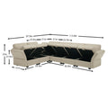 L Shaped Modular Sectional Corner Sofa Couch, 6 Seat Modular Sectional Sofa With Chaise For Living Room, Adjustable Arms And Backs Beige Beige Polyester 6 Seat