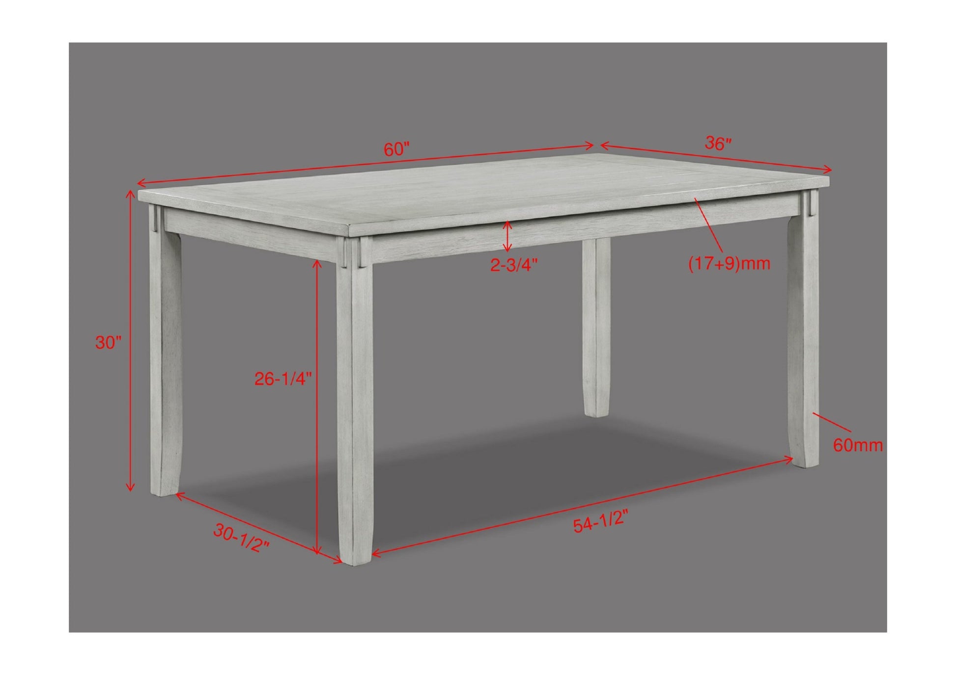 Rustic Farmhouse Transitional 5 Piece Dinette Dining Set Rectangular Table Linen Look Fabric Upholstered Chair Seat Wooden Dining Room Furniture White Gray Drift Wood Finish Wood Wood Antique White Gray Gray Seats 4 Wood Dining Room 60 Inches