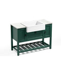 Solid Wood Bathroom Vanities Without Tops 47 In. W X 20 In. D X 33.6 In. H Bathroom Vanity In Green Green Solid Wood