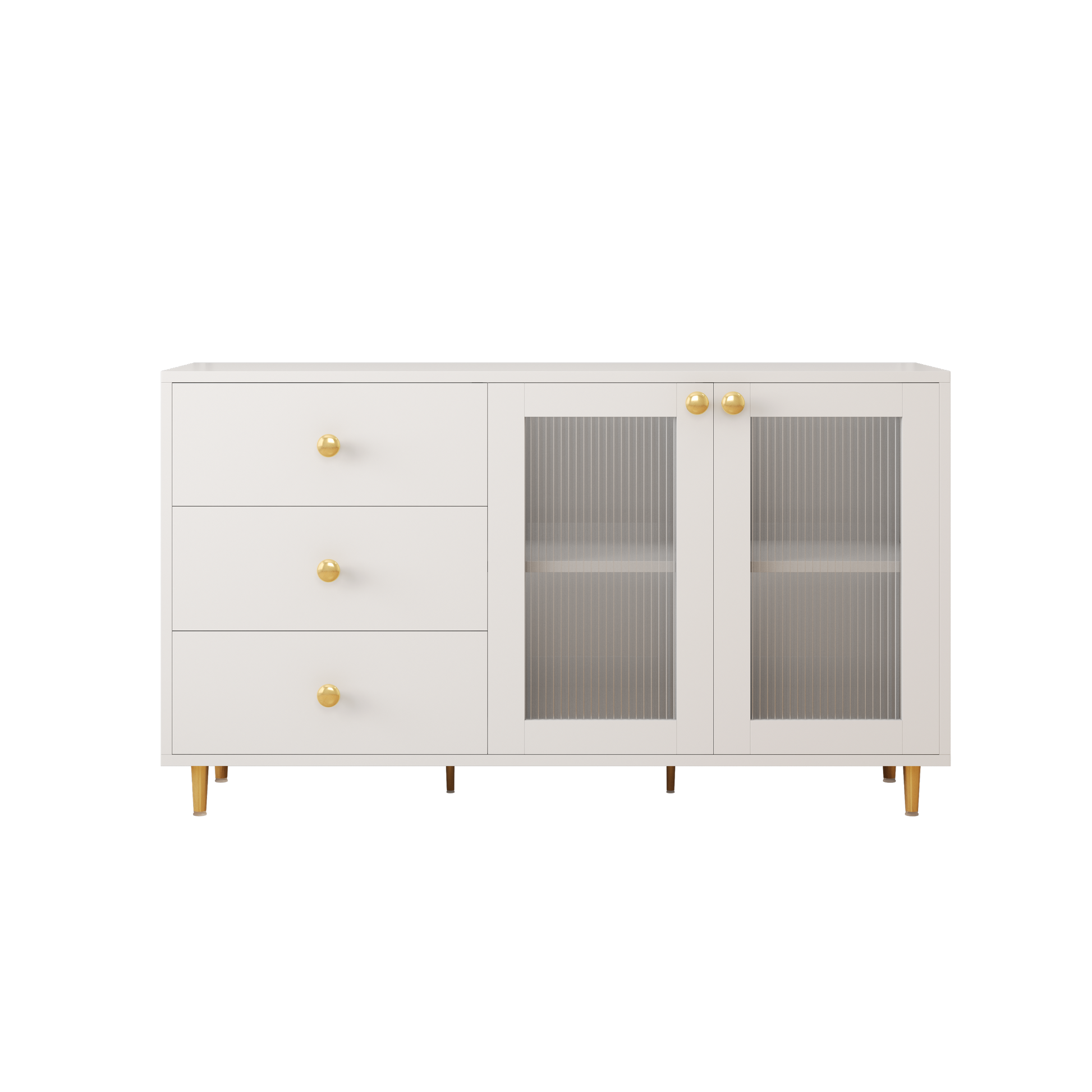 2403Modern Minimalist Side Cabinets, Dining Room Or Living Room Lockers White Mdf