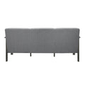 Classic Living Room 1Pc Sofa Gray Cushion Seat And Back Solid Rubberwood Furniture Transitional Style Gray Gray Polyester Wood Primary Living Space Rubberwood Solid Wood 3 Seat