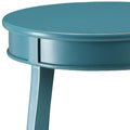 Teal Round Side Table With Bottom Shelf Teal Primary Living Space Contemporary Shelves Round Wood