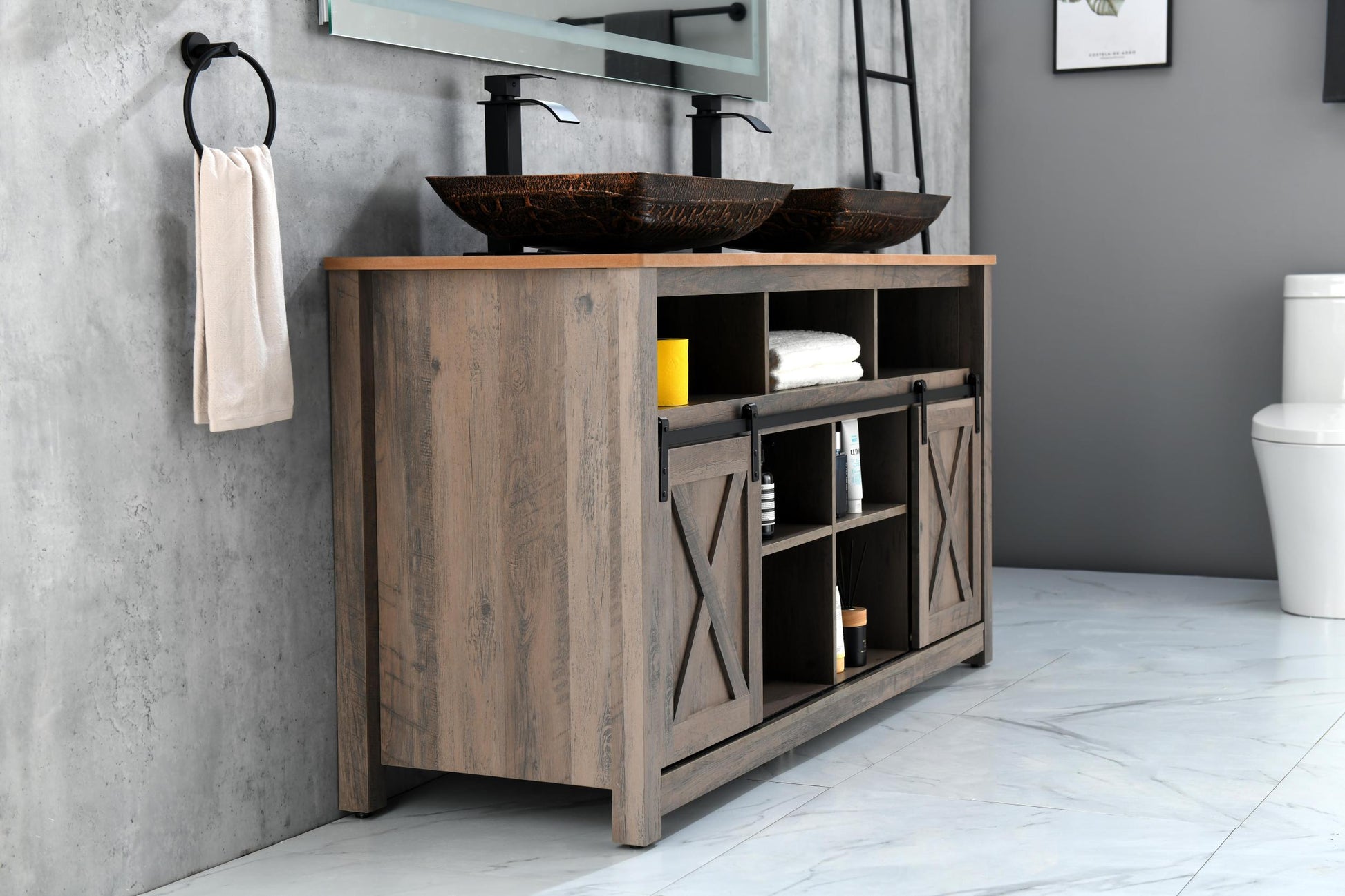 22" L 14" W 4" H Handmade Glass Rectangle Vessel Bathroom Sink In Brown And Gold Fusion Finish With Faucet And Pop Up Drain In Matte Black Brown Glass