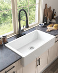 White Farmhouse Sink Deep Apron Sink Undermount Farmhouse Kitchen Sink Single Farm Sink White Ceramic