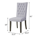 Grey And Grey Oak Side Chair With Button Tufted Set Of 2 Solid Grey Dining Room Foam Rectangular Side Chair Tufted Back Set Of 2 Linen