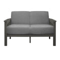 Classic Living Room 1Pc Loveseat Gray Cushion Seat And Back Solid Rubberwood Furniture Transitional Style Gray Gray Polyester Wood Primary Living Space Rubberwood Solid Wood