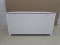 Kids Wooden Toy Box Storage With Safety Hinged Lid For Ages 2 White White Mdf