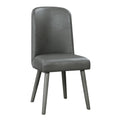 Grey And Grey Oak Upholstered Back Side Chairs Set Of 2 Solid Grey Dining Room Foam Rectangular Contemporary Side Chair Acacia Solid Back Set Of 2 Faux Leather