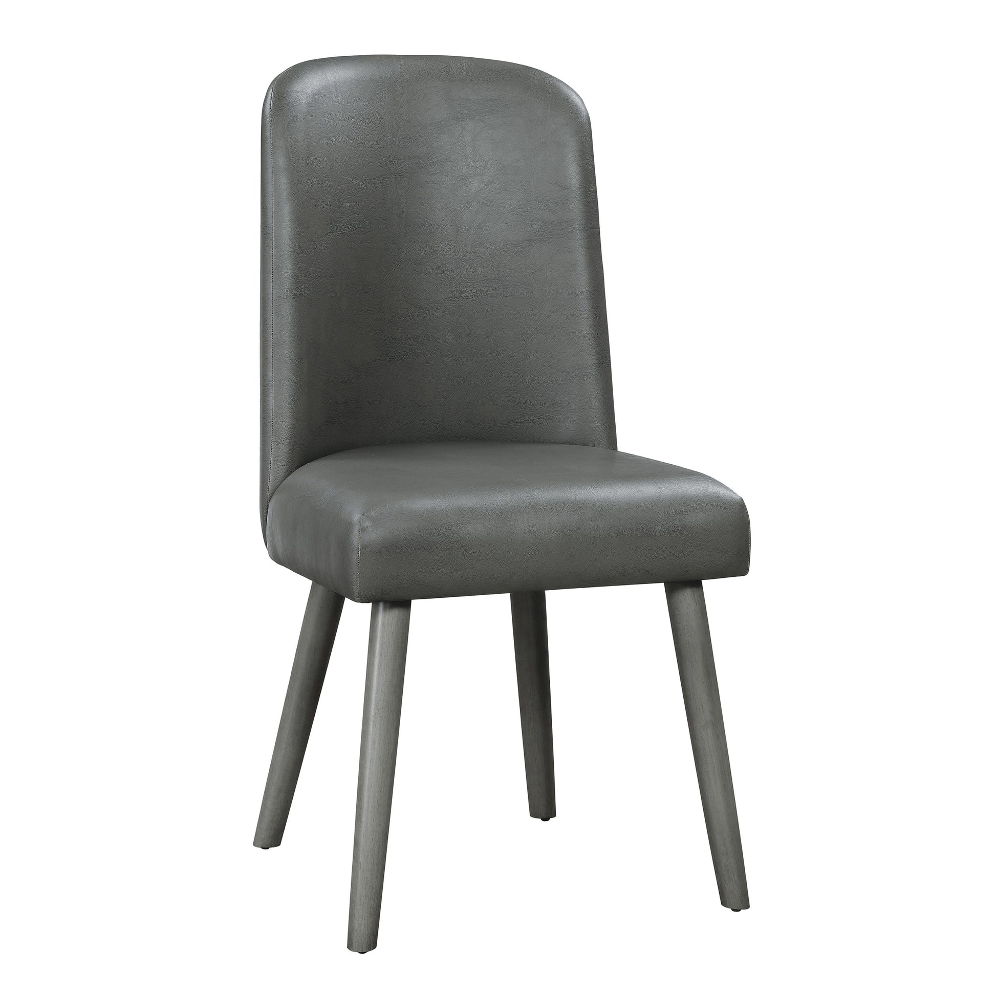 Grey And Grey Oak Upholstered Back Side Chairs Set Of 2 Solid Grey Dining Room Foam Rectangular Contemporary Side Chair Acacia Solid Back Set Of 2 Faux Leather