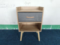 Nightstand With Collapsible Fabric Drawer, 2 Tier Storage End Table, Wood Side Table With Storage Cabinet Or Kids, Adults Oak Oak Engineered Wood