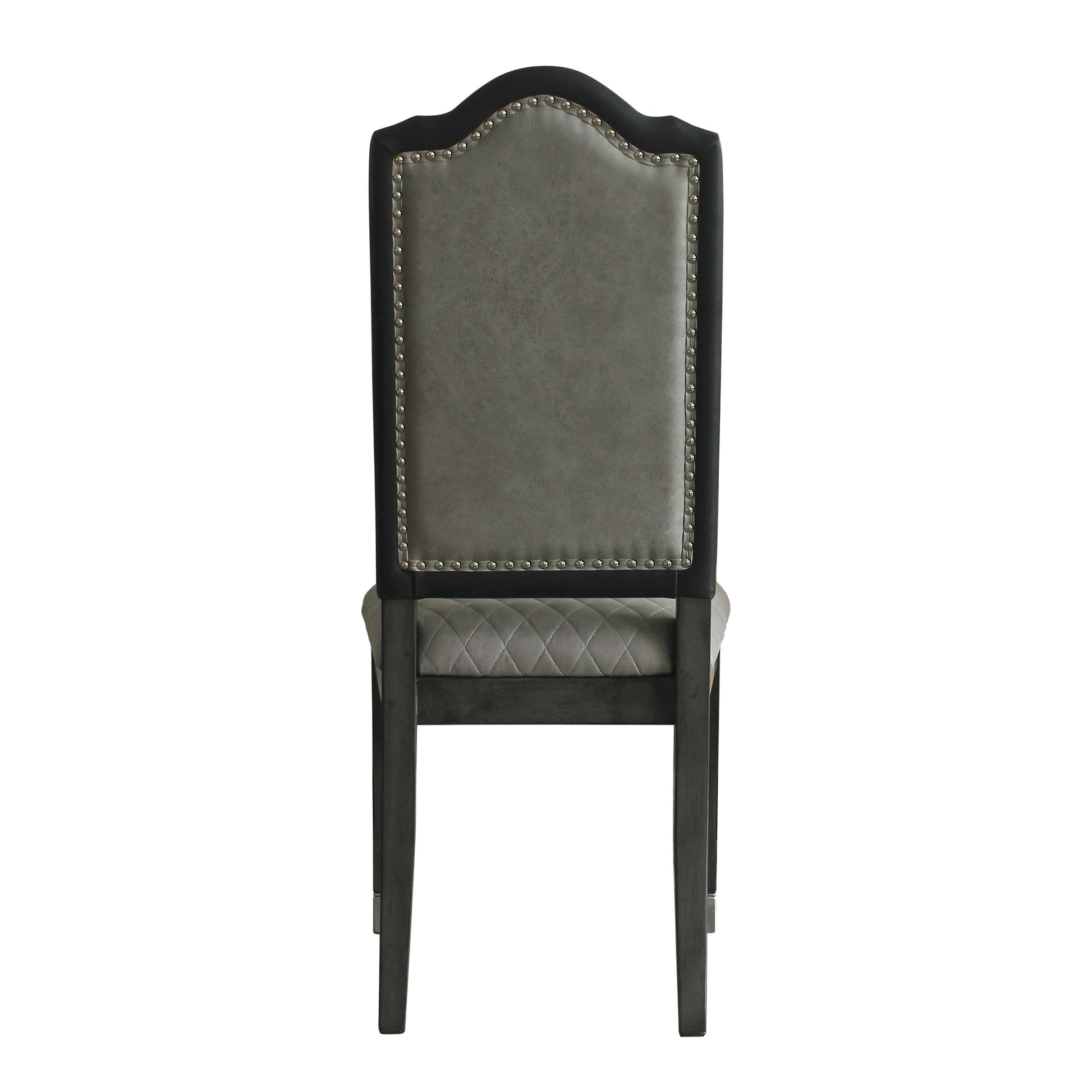 Two Tone Grey And Charcoal Upholstered Side Chairs Set Of 2 Solid Grey Dining Room Foam Rectangular Contemporary Side Chair Rubberwood Solid Back Set Of 2 Wood Fabric