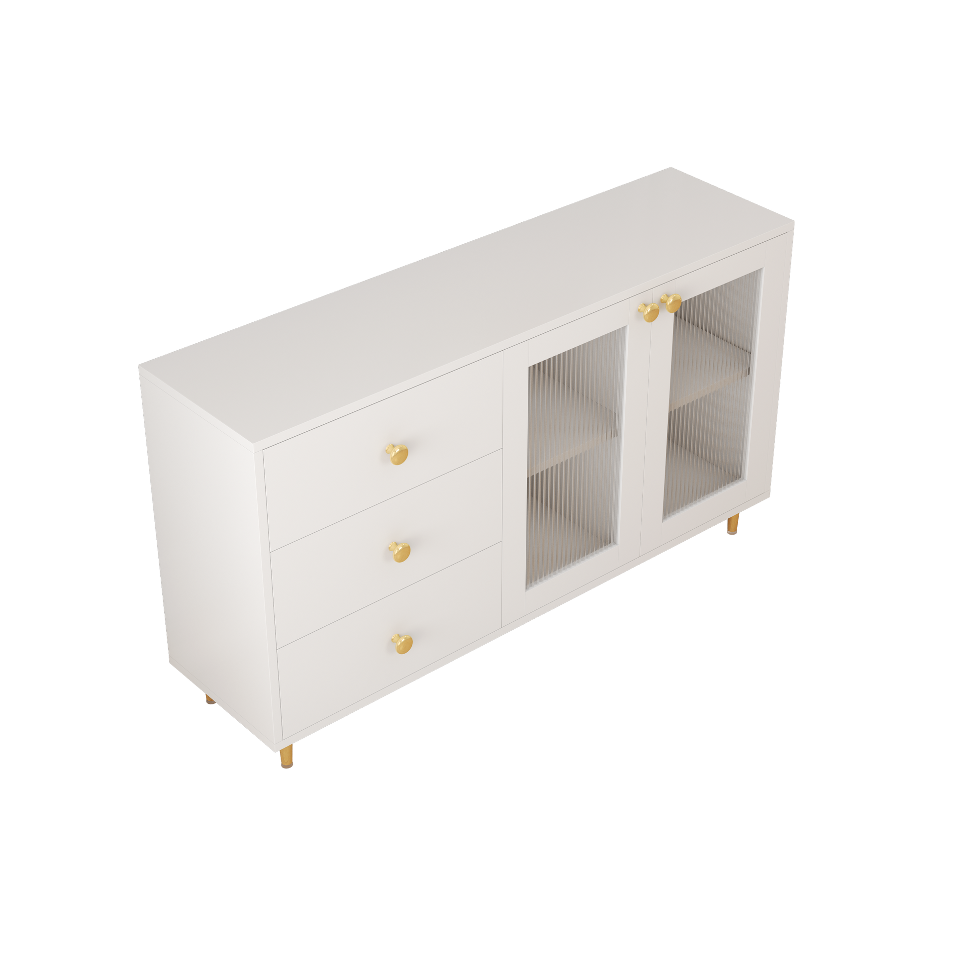 2403Modern Minimalist Side Cabinets, Dining Room Or Living Room Lockers White Mdf