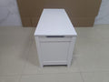 Kids Wooden Toy Box Storage With Safety Hinged Lid For Ages 2 White White Mdf