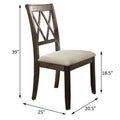 Beige And Salvage Brown Open Back Side Chairs Set Of 2 Solid Beige Brown Dining Room Foam Rectangular Rustic Side Chair Hickory Cross Back Set Of 2 Wood