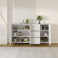 2402Rich Level Of Storage Space, Divided Display Storage One Of The Diversified Side Cabinets, Suitable For Dining Room, Living Room White White Mdf