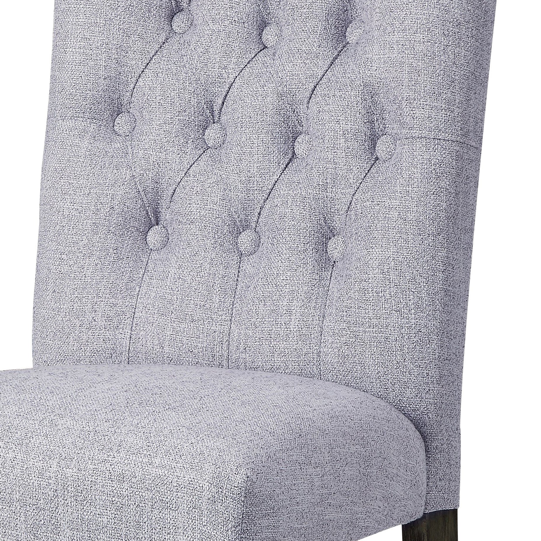 Grey And Grey Oak Side Chair With Button Tufted Set Of 2 Solid Grey Dining Room Foam Rectangular Side Chair Tufted Back Set Of 2 Linen