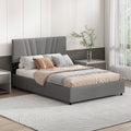Queen Upholstered Platform Bed With Lifting Storage, Queen Size Bed Frame With Storage And Tufted Headboard,Wooden Queen Platform Bed For Kids Teens Adults,No Box Spring Needed Queen, Grey Box Spring Not Required Queen Grey Wood Bedroom American Design