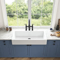 White Farmhouse Sink Deep Apron Sink Undermount Farmhouse Kitchen Sink Single Farm Sink White Ceramic