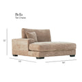 Bella Tan Corduroy Left Facing 3 Piece Sectional Tan Wood Corduroy 3 Seat