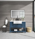 Solid Wood Bathroom Vanities Without Tops 47 In. W X 20 In. D X 33.6 In. H Bath Vanity In Blue Blue Solid Wood