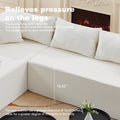 L Shape Modular Sectional Living Room Sofa Set Upholstered Sleeper Sofa For Living Room,16.53 Inch Cushion Heightening, 2 Pc Free Combination.Beige Beige Fabric 3 Seat