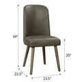 Grey And Grey Oak Upholstered Back Side Chairs Set Of 2 Solid Grey Dining Room Foam Rectangular Contemporary Side Chair Acacia Solid Back Set Of 2 Faux Leather