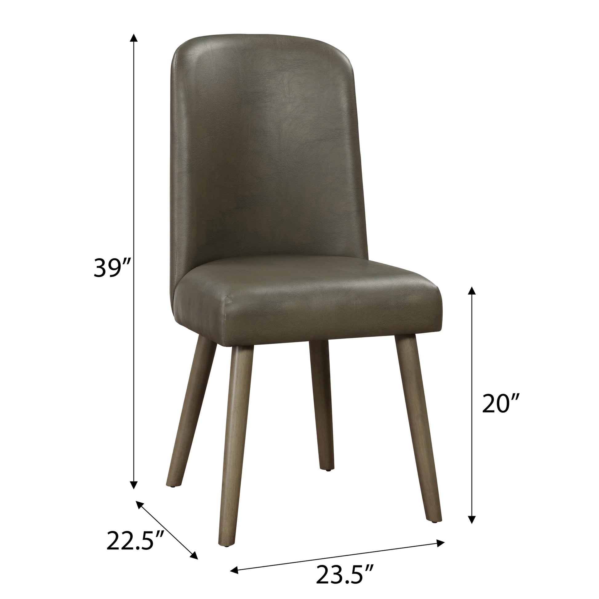 Grey And Grey Oak Upholstered Back Side Chairs Set Of 2 Solid Grey Dining Room Foam Rectangular Contemporary Side Chair Acacia Solid Back Set Of 2 Faux Leather