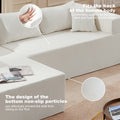 L Shape Modular Sectional Living Room Sofa Set Upholstered Sleeper Sofa For Living Room,16.53 Inch Cushion Heightening, 2 Pc Free Combination.Beige Beige Fabric 3 Seat