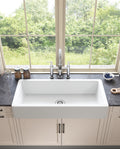 White Farmhouse Sink Deep Apron Sink Undermount Farmhouse Kitchen Sink Single Farm Sink White Ceramic