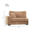 Bella Tan Corduroy Left Facing 3 Piece Sectional Tan Wood Corduroy 3 Seat