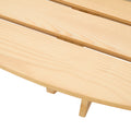 Outdoor 6 Person Picnic Table, 6 Person Round Picnic Table With 3 Built In Benches, Umbrella Hole, Outside Table And Bench Set For Garden, Backyard, Porch, Patio, Natural Natural Wood Metal